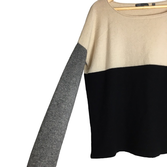 Vince Colorblock Pattern Scoop Neck Sweater Cashmere Blend - Picture 5 of 11